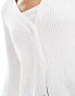 Фото #2 товара Monki boxy fit rib knit cardigan in white