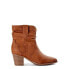 Фото #2 товара Time and Tru Women's Cognac Leather Pointed Toe Pull On Western Slouch Boot US 8