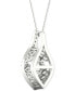 Twinkling Diamond Star diamond Wishbone 18" Pendant Necklace (1/5 ct. t.w.) in 10k White Gold