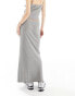 COLLUSON eyelet detail washed maxi column skirt in grey