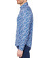 Men's Slim Fit Non-Iron Mini Floral Print Performance Stretch Button-Down Shirt