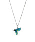 ფოტო #1 პროდუქტის Crystal Hummingbird Pendant Necklace (0.19 ct. t.w.) in Sterling Silver