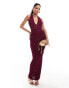 Фото #1 товара Murci halterneck honeycomb knit cut out maxi dress in deep purple