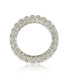 Фото #2 товара Suzy Levian Sterling Silver Cubic Zirconia 3 Row White Eternity Band