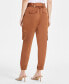 Women's High-Rise Belted Satin Cargo Pants, Regular & Petite, Created for Macy's