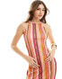 Something New X Larissa Marielle Wehr crochet racer back maxi dress in multi