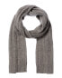 Фото #1 товара Qi Cashmere Cable Stitch Cashmere Scarf Men's Grey Os