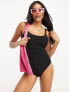 Фото #1 товара Ivory Rose Fuller Bust crinkle scoop back swimsuit in black