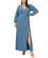 Фото #1 товара Plus Size Jersey Faux-Wrap Gown
