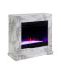 Ileana Faux Marble Color Changing Electric Fireplace