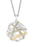 ფოტო #4 პროდუქტის EFFY® Diamond Intertwining 18" Pendant Necklace (1/4 ct. t.w.) in Sterling Silver & 14k Gold-Plate