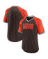 Фото #3 товара Men's Brown, Orange Cleveland Browns Second Wind Raglan V-Neck T-shirt