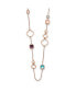 Фото #1 товара Chisel rose IP-plated Multicolor Crystal 21.5 inch Cable Chain Necklace
