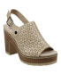 Фото #1 товара Women's Olivia Perforated Slingback Wooden Platform Heeled Sandals