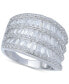 ფოტო #1 პროდუქტის Cubic Zirconia Three Row Baguette Statement Ring in Sterling Silver