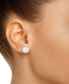 Cultured Freshwater Pearl (6mm) & Lab-Created White Sapphire (1/5 ct. t.w.) Halo Stud Earrings in 10k White Gold