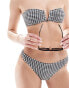 & Other Stories v-shape gingham bikini top in black Черный, 32 - фото #4