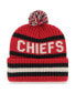 Фото #2 товара Men's Red Kansas City Chiefs Bering Cuffed Knit Hat with Pom