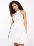 Фото #3 товара Forever New Bridal exclusive high neck bow back mini dress in ivory