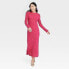 Фото #2 товара Women's Long Sleeve Maxi Pointelle Dress - A New Day Pink XL