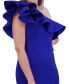 Ruffled One-Shoulder Gown