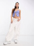 Daisy Street tie front linen cami crop top