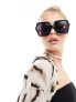 Фото #3 товара Jeepers Peepers oversized square sunglasses in black