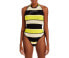 Фото #1 товара Ganni Womens Crochet Stripe Halter One Piece Swimsuit Multicolor Size S 36