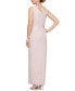 Draped Embellished Compression Column Gown