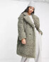 Vero Moda borg oversized coat in khaki