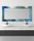 Фото #6 товара 'Subtle Blues' Rectangular On Free Floating Printed Tempered Art Glass Beveled Mirror, 54" x 28"