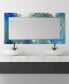 'Subtle Blues' Rectangular On Free Floating Printed Tempered Art Glass Beveled Mirror, 54" x 28"