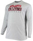 Фото #3 товара Men's Big and Tall Heathered Gray Atlanta Falcons Practice Long Sleeve T-shirt