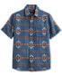 Фото #1 товара Men's Unbrushed Chamois Printed Short Sleeve Button-Front Shirt