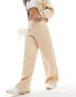 Mango textured lightweight co-ord trousers in light beige Бежевый, 42 - фото #3