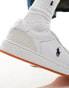 Фото #4 товара Polo Ralph Lauren Court Sport leather trainer with gum sole in white