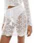 Miss Selfridge crochet flippy mini skirt co-ord in cream