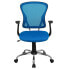 Фото #3 товара Mid-Back Blue Mesh Swivel Task Chair With Chrome Base And Arms