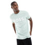 Фото #1 товара BOSS Orange Thinking1 logo tee in aqua blue