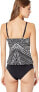 Kenneth Cole 259383 Women's Tummy-Control Keyhole Tankini Top Swimwear Size L