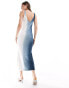 Object ombre knitted maxi dress in ocean wave blue