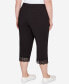 Фото #2 товара Plus Size Stretch Lace Hem Capri Pants