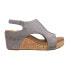 Фото #1 товара Corkys Carley Wedge Womens Grey Casual Sandals 30-5316-LGFS