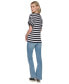 ფოტო #2 პროდუქტის Women's Ruched-Sleeve Striped Top