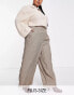 Фото #2 товара Yours wide leg tailored trousers in beige check