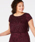 ფოტო #3 პროდუქტის Plus Size Bead-Illusion Blouson Dress