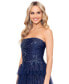 Фото #4 товара Women's Off-The-Shoulder Tiered Mesh Ballgown