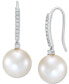 ფოტო #1 პროდუქტის Cultured Ming Pearl (12mm) & Diamond (1/4 ct. t.w.) Drop Earrings