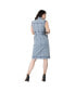 Фото #2 товара Women's Belted Denim Pocket Midi Dress