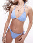 Topshop daisy jacquard triangle bikini top in blue TBC, 36 - фото #4